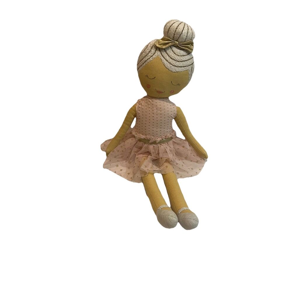 Ballerina Doll Target Pillowfort Stuffed Plush Pink Soft Baby Toy Tutu Gold 21”
